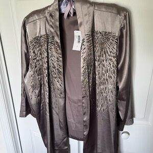 Chico's Shimmering Taupe Embellished Blazer